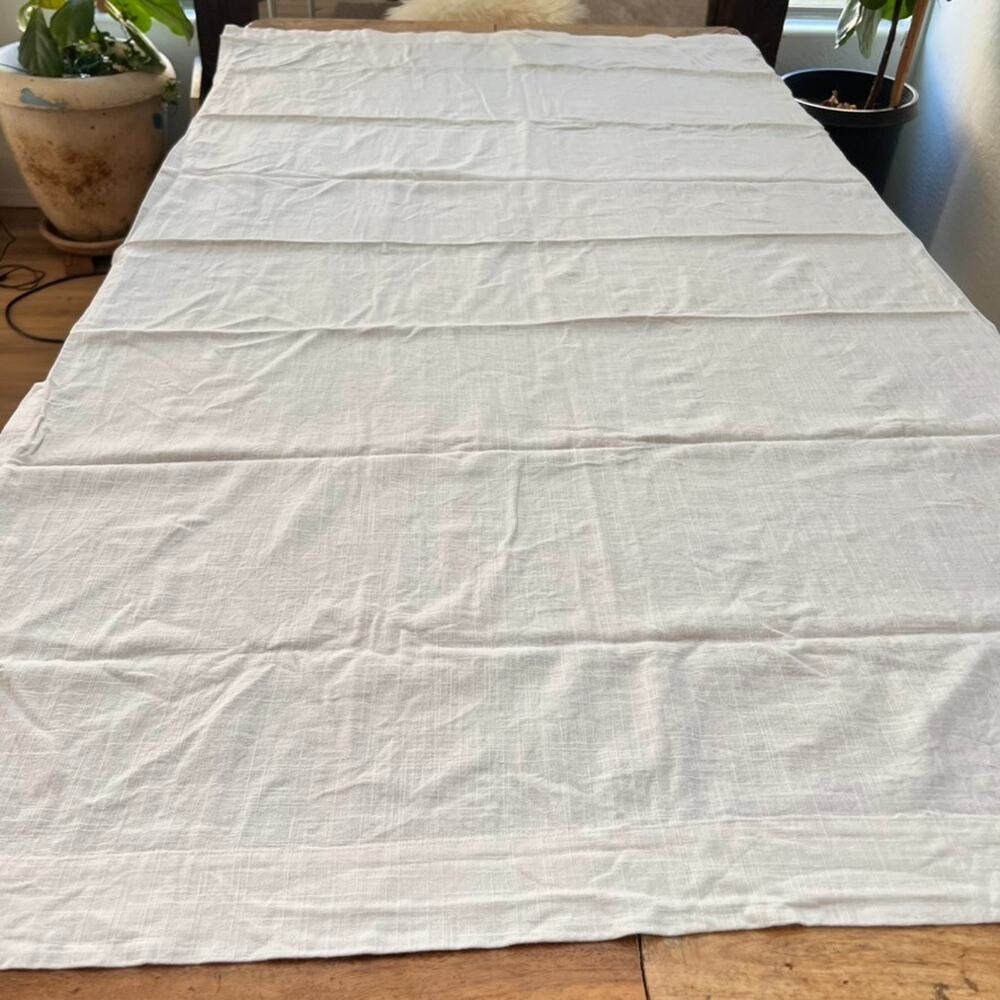 2 Cambria Curtain Panels 45 x 77 " Off White Linen Rayon Light Filtering